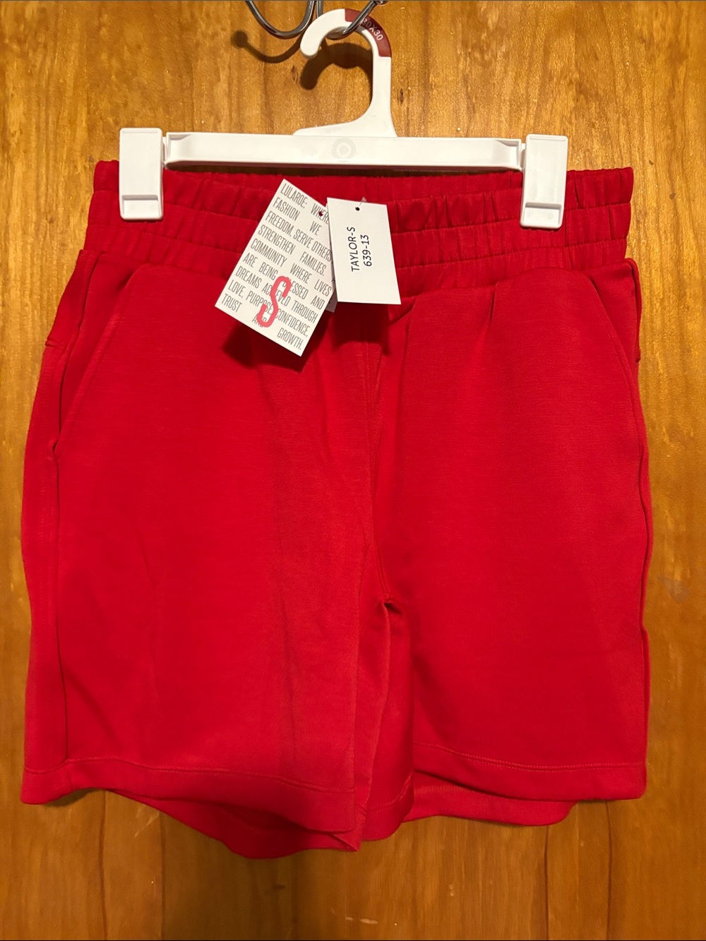 LuLaRoe Taylor Bright Red Athletic Pull-On Shorts